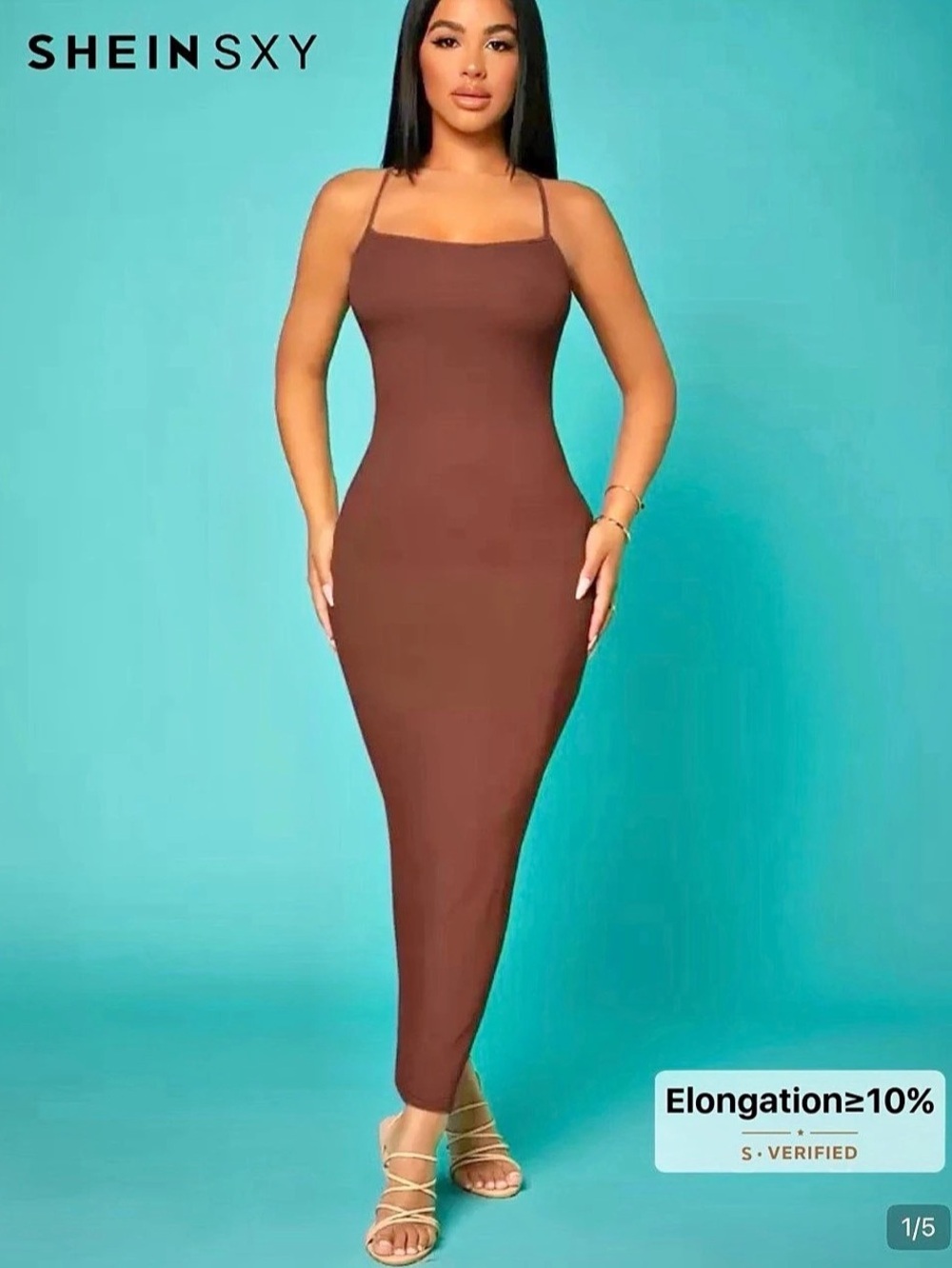 SHEIN Brown Maxi Dress